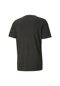 Mörkgrå kortärmad t-shirt med rundad halsringning, mjuk textur och en slät yta utan synliga mönster eller detaljer.