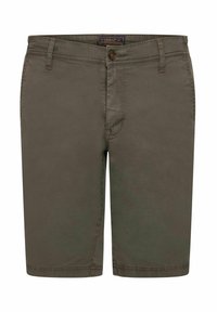 Shorts khaki dintr-un amestec de bumbac, cu o croială dreaptă, buzunare standard și cusături în contrast de-a lungul șeamelor.