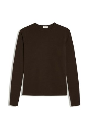 Bershka, LONG SLEEVE ROUND NECK - T-SHIRT - T-shirt à manches longues - dark brown