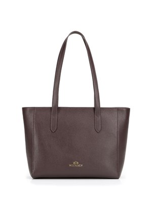 Dark brown leather tote bag with two long handles and small gold Wittchen logo on front center.