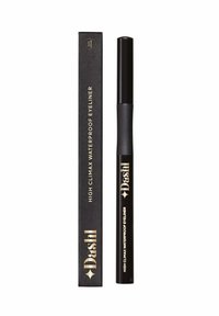 Zwarte waterdichte eyeliner met een slank ontwerp. Beschikt over een matte huls en een glanzende, met tekst bedrukte doos met gouden letters.