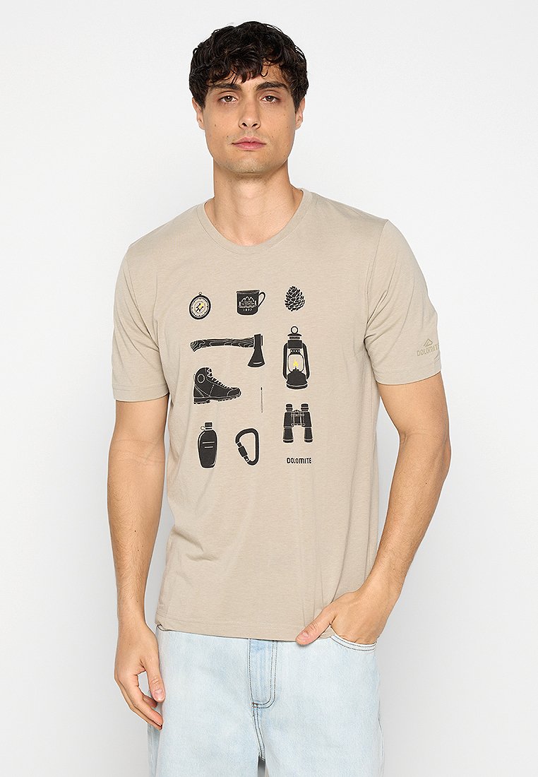 Dolomite T-shirt print zandkleur