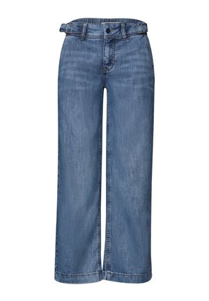 Street One, MID WAIST WIDE LEG JEANS IM LOOSE FIT - Wide Leg - mid blue washed