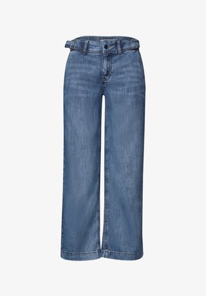 Street One, MID WAIST WIDE LEG JEANS IM LOOSE FIT - Wide Leg - mid blue washed