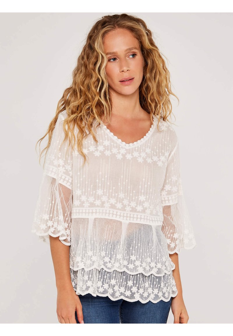Apricot EMBROIDERED MESH Blouse cream/beige Zalando.de