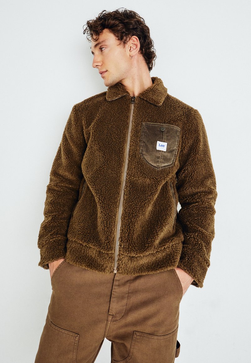 Lee - SHERPA JACKET UNISEX - Flísová bunda - truffle, Zväčšiť