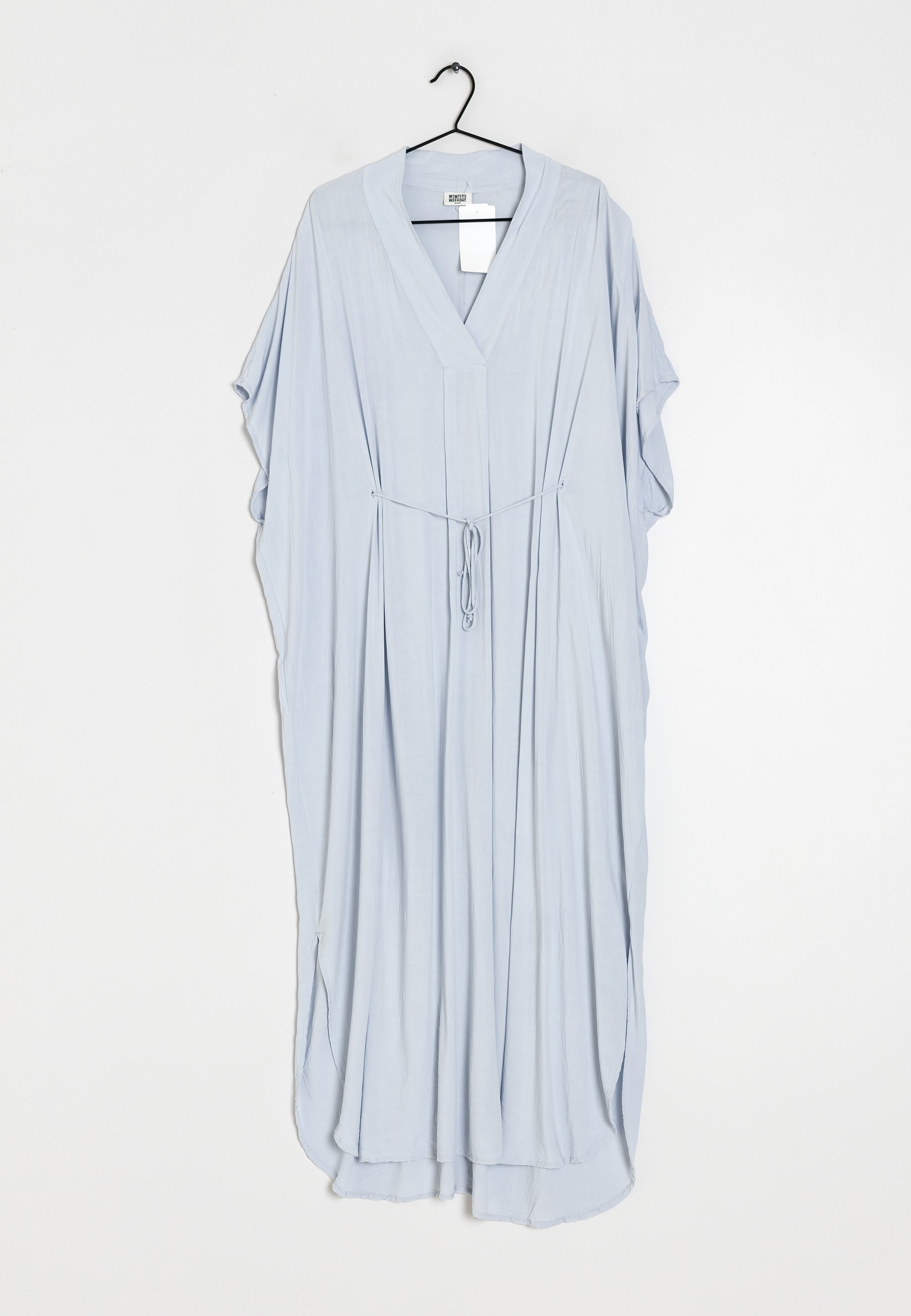 chinese dress ladies Linen Dress With Back Ribbon in Light Gray – Linen Swan