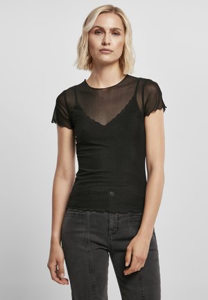 LADIES MESH TEE - Pusero - black