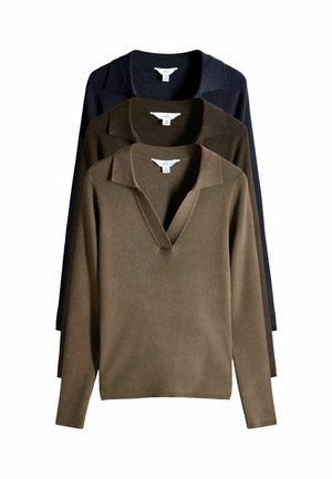 3 PACK - Trui - chocolate brown navy blue taupe brown