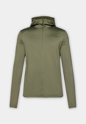 Peak Performance LIGHT ZIP HOOD - Fleece jacket - pine needle
