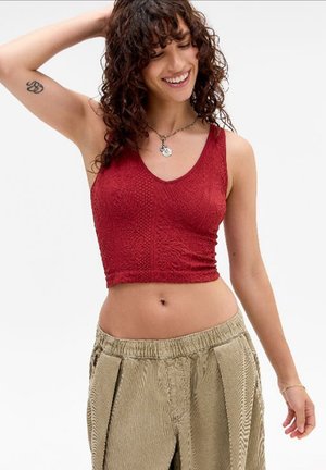 BDG Urban Outfitters, TAPESTRY V NECK - Débardeur - red