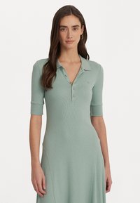 Lauren Ralph Lauren - LILLIANNA ELBOW SLEEVE DAY DRESS - Gebreide jurk - soft laurel Miniatuurafbeelding 1