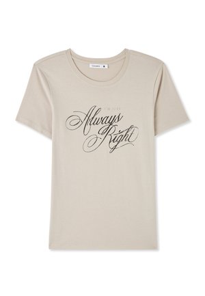 Terranova SCRITTA LAMINATA - T-shirt con stampa - grigio chiaro