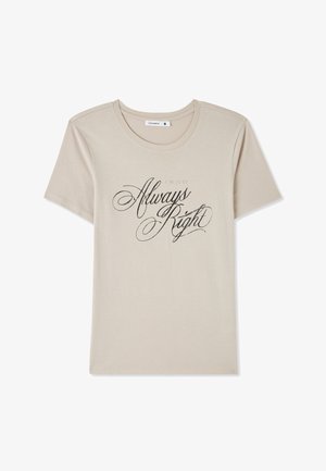 Terranova SCRITTA LAMINATA - T-shirt con stampa - grigio chiaro