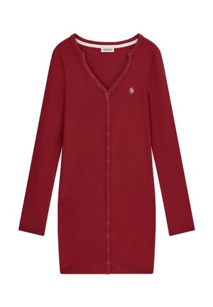 Guess Jeans, V-AUSSCHNITT MINI DRESS - Robe fourreau - dunkelrot