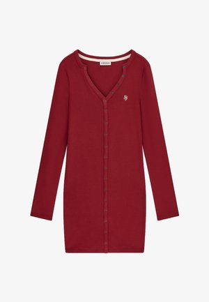 Guess Jeans, V-AUSSCHNITT MINI DRESS - Robe fourreau - dunkelrot