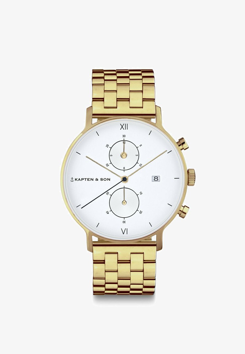 Kapten & Son SMALL - Montre à aiguilles - gold coloured white