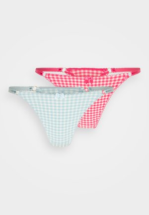 Playful Promises PLAYFUL PROMISES GINGHAM THONGS 2 PaCK - Trusser - magenta