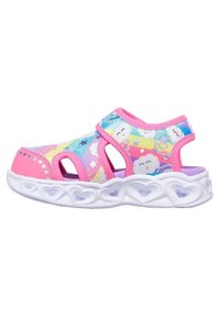 Skechers HEART LIGHTS Sandals hot pink/multi textile/light