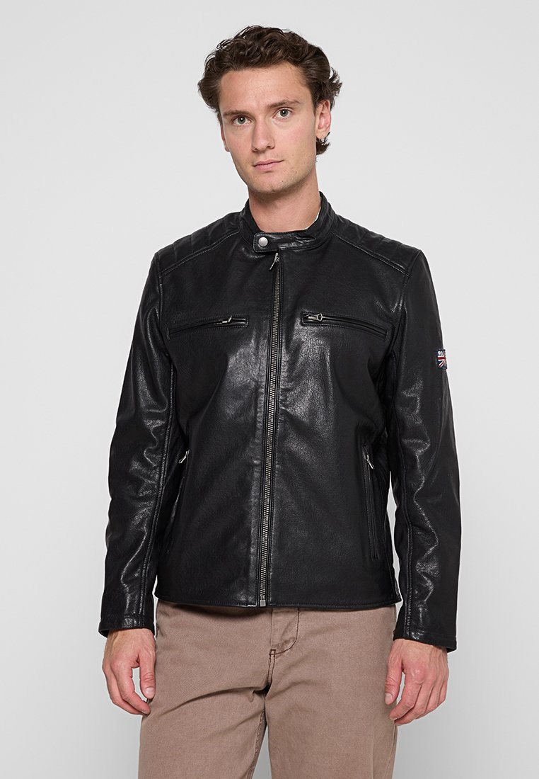 Pepe Jeans Leren jas zwart