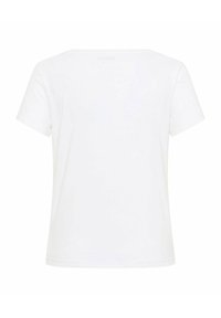 T-shirt blanc uni à manches courtes vu de dos avec un col rond et une coupe régulière.