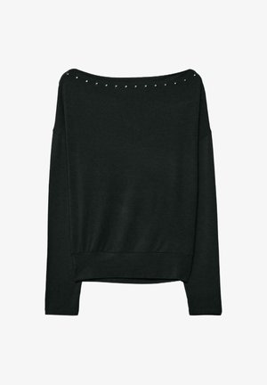 ASYMMETRIC STUDDED - T-shirt à manches longues - black