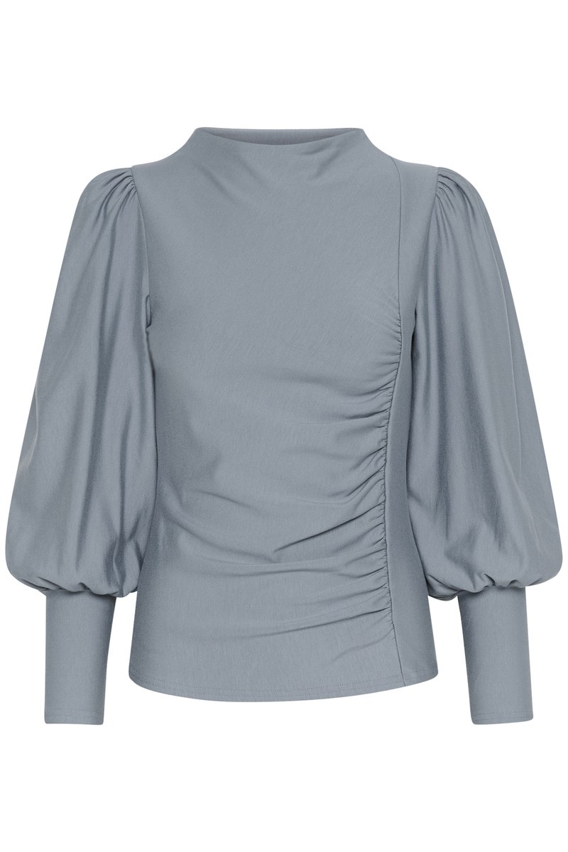 Gestuz RIFA PUFF - Long sleeved top - grey blue/blue-grey - Zalando.co.uk