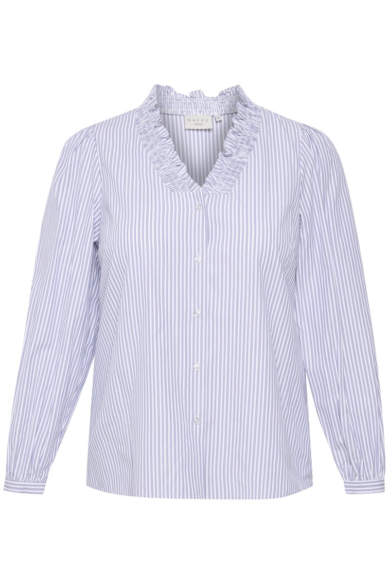 Kaffe Curve Overhemdblouse blauw Kaffe Curve Overhemdblouse blauw
