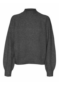 Vero Moda VMLEAF - Strikkegenser - dark grey melange