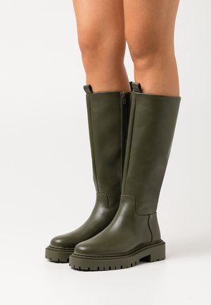 Platform boots - olive/dark green