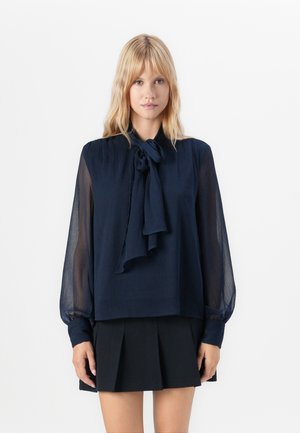 VIFALIA TIE NECK - Camicetta - navy blazer