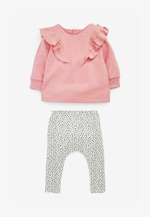 BABY 2 PIECE FRILL SET - Sudadera - pink/black/white
