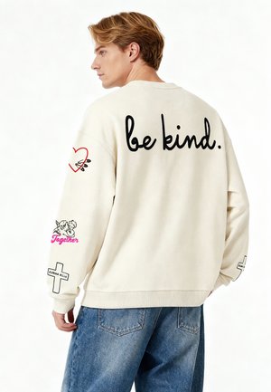 TATTOO BE KIND EMBROIDERY UNISEX - Sweatshirt - off white