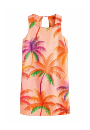 PETITE FIT - SQUARE NECK - Hverdagskjole - coral pink palm print
