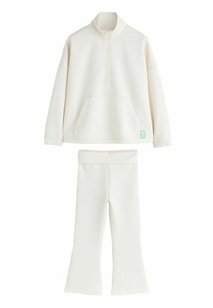 REGULAR FIT - ZIP NECK AND FOLDOVER FLARE SET - Tréningruha alsók - neutral cream