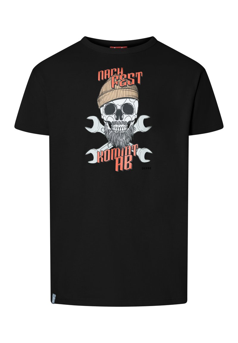 Derbe NFKA - Print T-shirt - jet black/black - Zalando