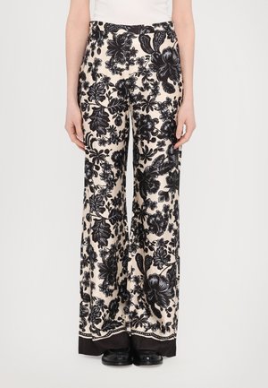 sandro PANTALON - Trousers - ecru/noir