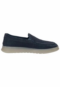 Námořnické slip-on boty vyrobené z semiše s síťovaným svrškem, vybavené lehkou gumovou podešví a oválnou špičkou pro pohodlí a flexibilitu.