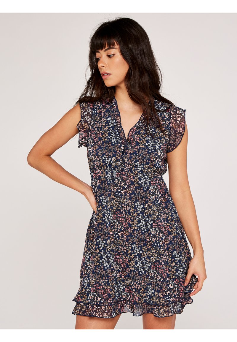 Apricot DITSY FLORAL FRILL CHIFFON Day dress navy/dark blue