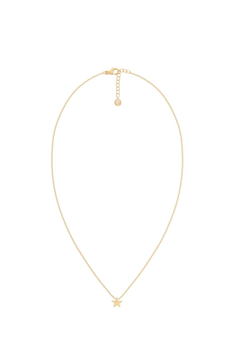 Goldkettchen mit einem kleinen Sternanhänger. Die Kette ist zart und verfügt über einen Standardverschluss und eine verstellbare Länge.