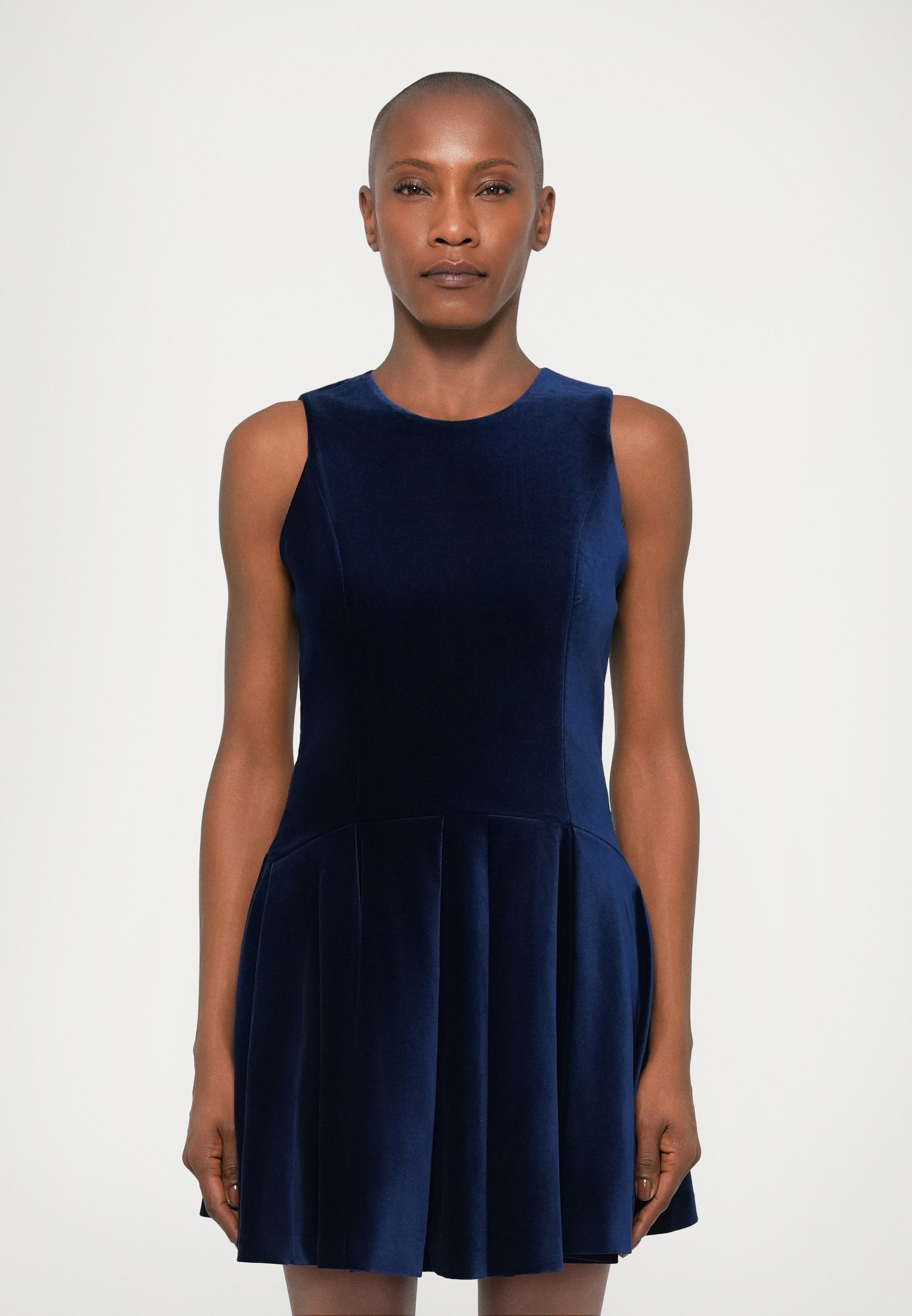 Alice + Olivia ADLEY WAIST FLARE MINI - Day dress - dark midnight blue/dark  blue - Zalando