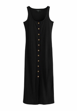 Next SQUARE NECK BUTTON DOWN COLUMN MIDI - Jerseykleid - black