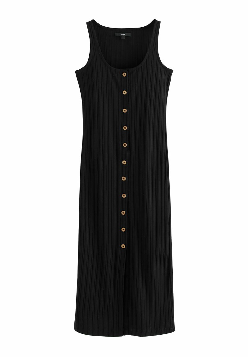 Next SQUARE NECK BUTTON DOWN COLUMN MIDI - Haljina od žerseja - black