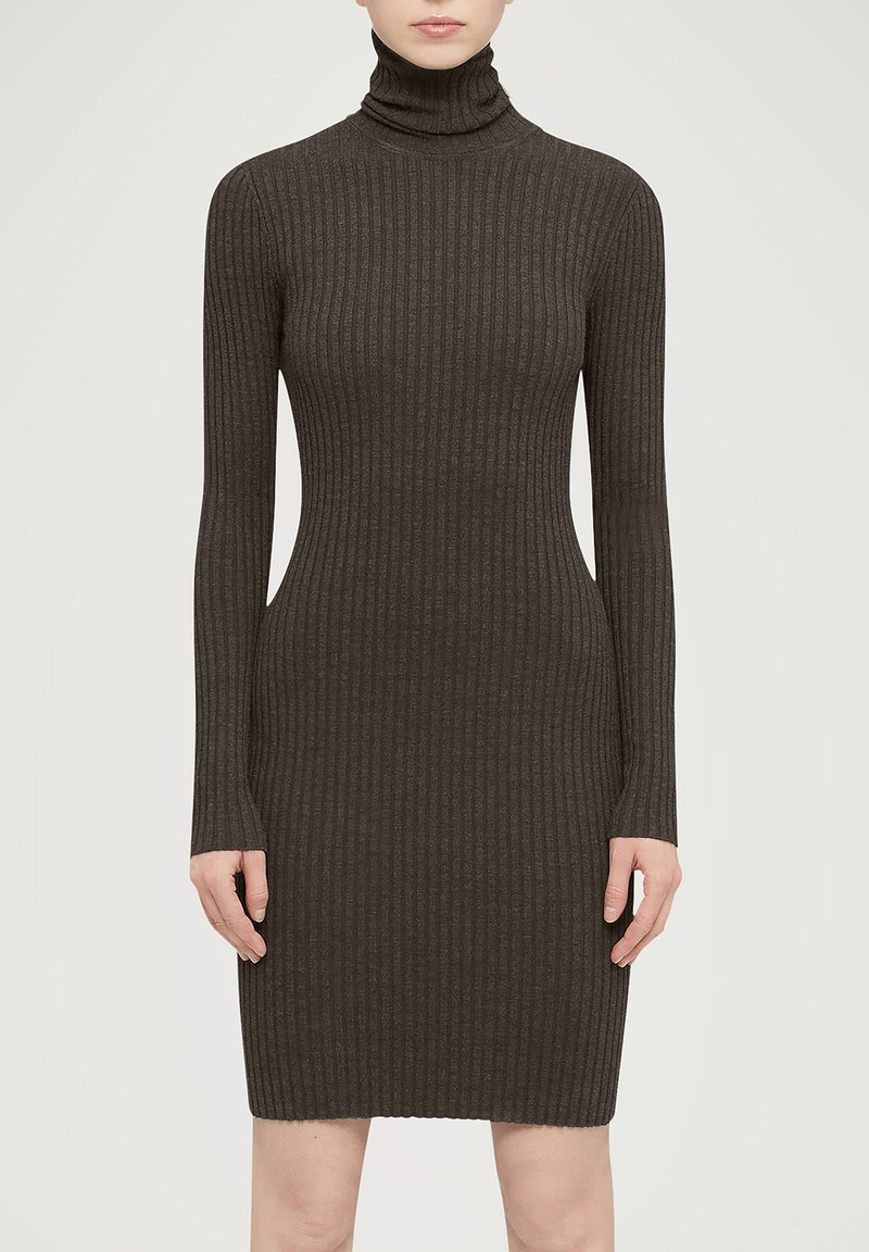Wolford MERINO RIB - Strickkleid - umber