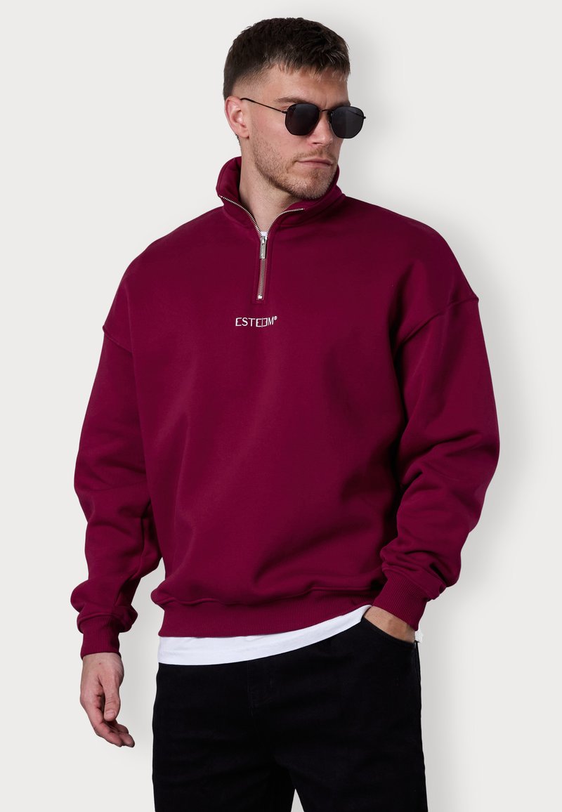ESTEEM - DISCREET OVERSIZED HALFZIP - Sweatshirt - beetroot, Agrandir