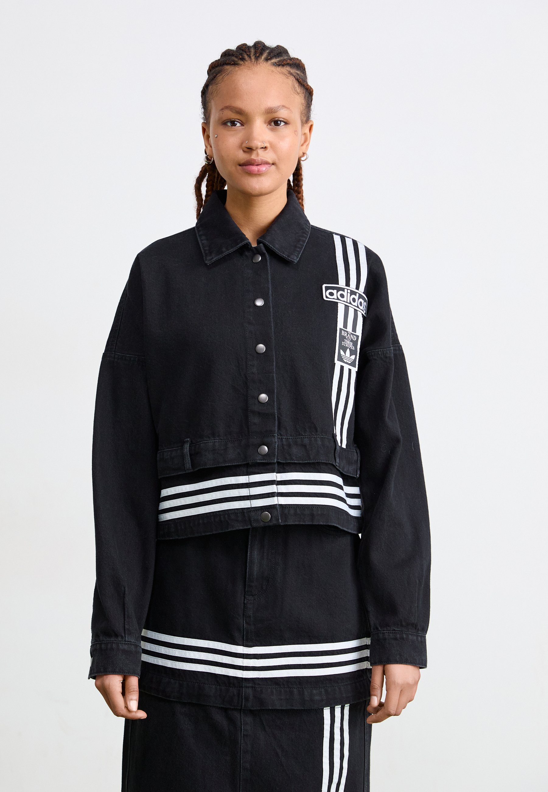 adidas originals adibreak Denim Two-In-One デニムジャケット CLOTHING - Adibreak Denim Two-In-One Track Top - Black