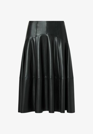 LIU JO, LIU JO MIDI SKIRT IN COATED FABRIC - Jupe trapèze - black