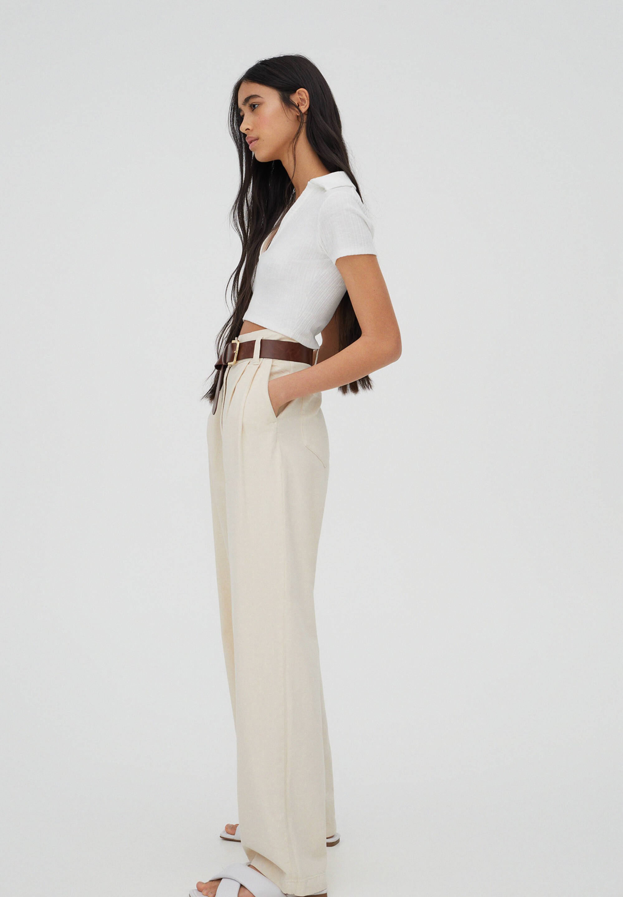 PULL\u0026BEAR Pantalon classique - beige - ZALANDO.FR