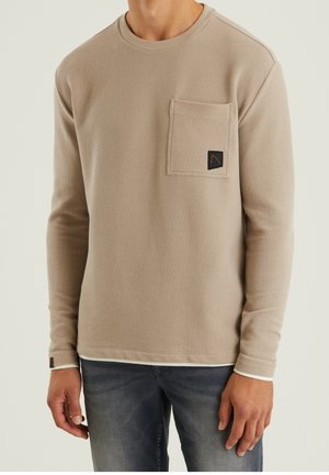 Langærmet T-shirt - beige