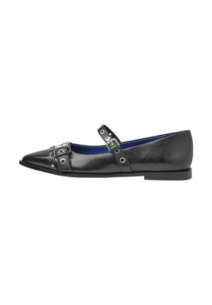Ankle strap ballet pumps - black